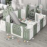 box bambini offerte [Design Antiscivolo] La superficie inferiore di ogni pannello è dotata di cuscinetti antiscivolo o ventose per formare una base stabile per evitare che il box scivoli. La griglia di bloccaggio esterna è molto sicura ed è una funzione importante per garantire la sicurezza del bambino.
