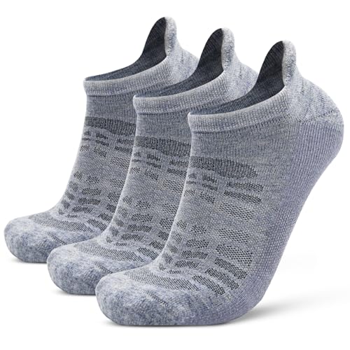 Image of Busy Socks Ankle Merino Wool Blend Running Walking Socks for Men Women Compression Support Athletic Low Cut Cushioned Socks