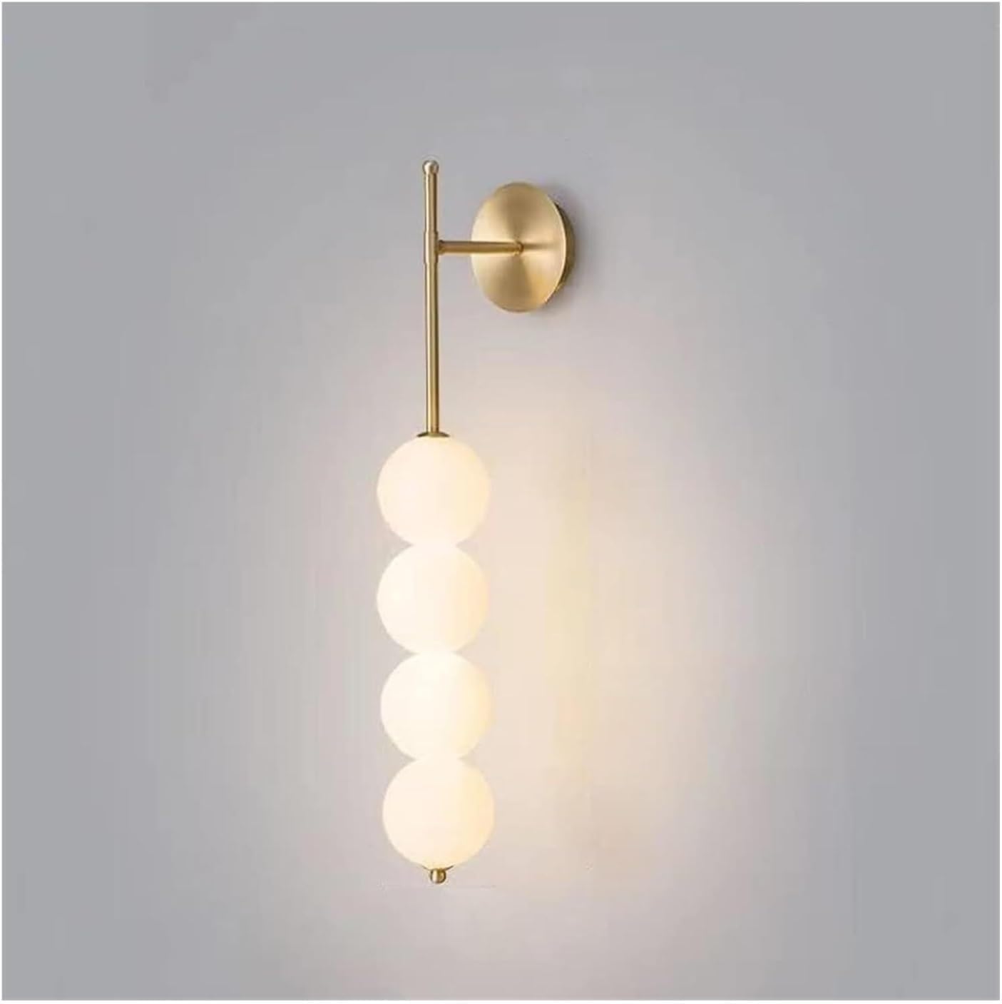 Kinkiet w stylu Mid-Century Modern, żyrandol nocny z kloszem z matowego szkła w kształcie kuli, mosiężna lampa w stylu art déco do salonu, sypialni, przedpokoju, łazienki.