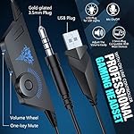 BENGOO V-4 Gaming Headset for Xbox Series X|S, Xbox One, PS5, PC, Mac, Nintendo Switch, Noise Cancelling Over Ear Headphones with Mic, LED Light, 7.1 Surround Sound, Soft Memory Earmuffs, 3.5mm - Image 4