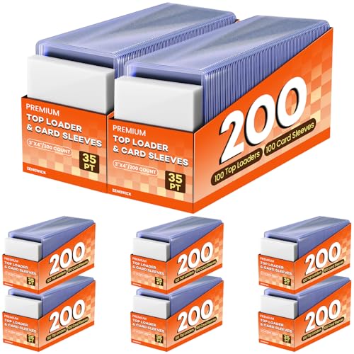 1600 Card Sleeves Top Loaders for Cards 3 x 4 Hard Plastic Toploaders Baseball Card Protectors Trading Card Holder for Football Sports Cards (800 Toploaders + 800 Penny Sleeves)