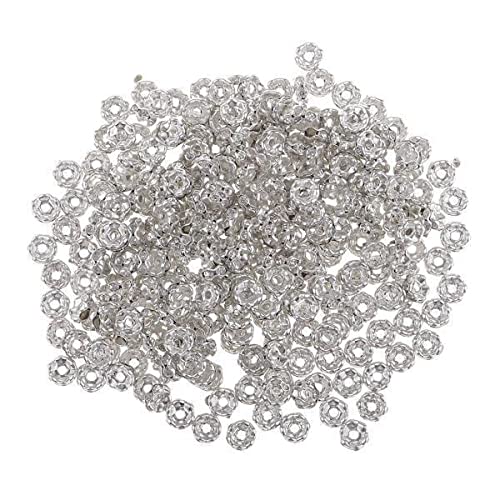 SNAPPSY 3x300 Pcs Crystal Wave Margin Rondelle Spacer Bead Silver 6mm Jewelry Makings-picture-32