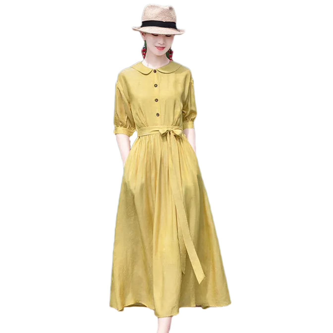 【美品】綿麻ししゅうのフレアワンピース黄色系 楽天市場】ワンピース レディース 春 花柄 キャミソール Aライン
