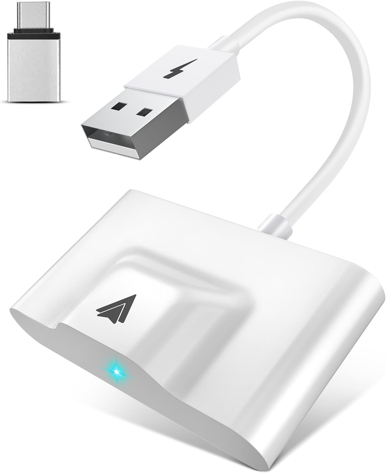 Wireless Android Auto Adapter for Factory Wired Android Auto Cars 5Ghz WiFi Auto Connection Android Auto Wireless Adapter with Type-C Adapter Easy Setup Plug & Play