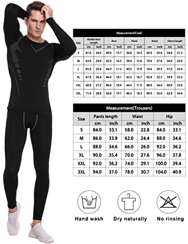 Terecey Ropa Termica Hombre Frio Extremo Conjunto Interior Termico Funcional Ropa Termica Moto Cuello Redondo Camiseta Termica Hombre para Running Esquí Ciclismo - imagen 5