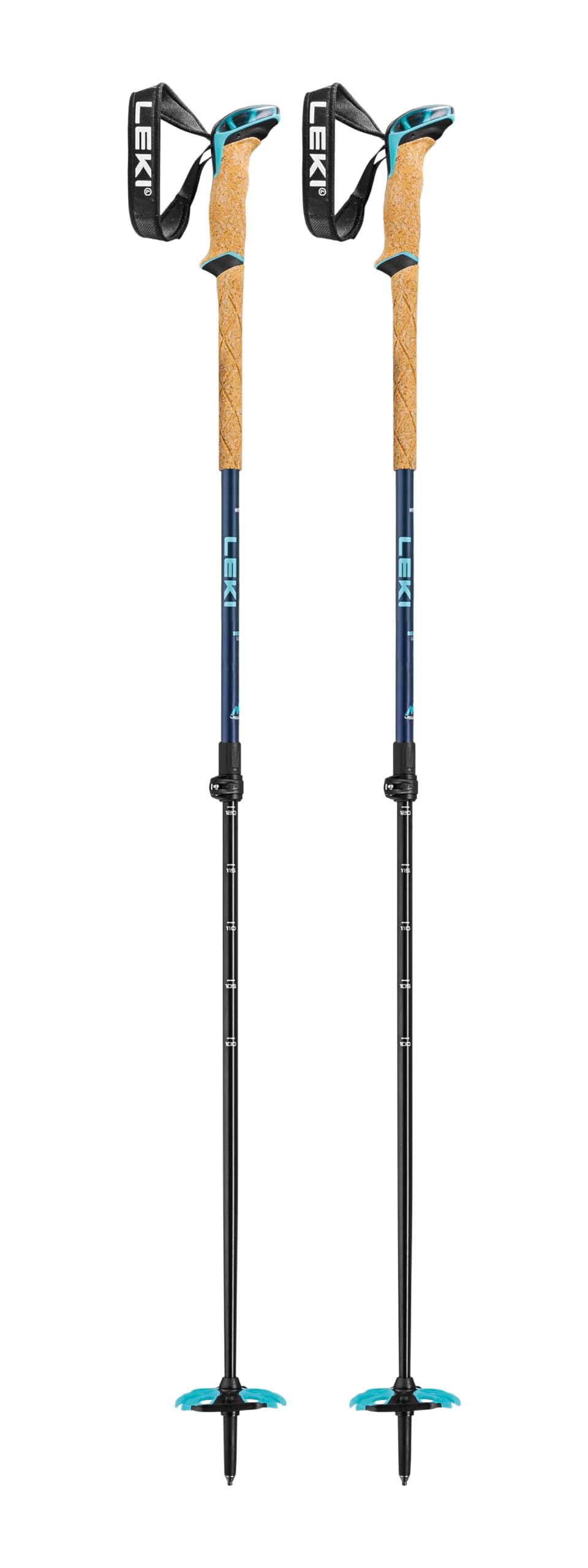 LEKI Bernina Lite 2 bâtons de Ski, Bleu, 100-135cm