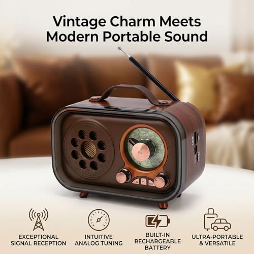 Radio portátil retro Tangxi AM FM SW Bluetooth miniatura 2