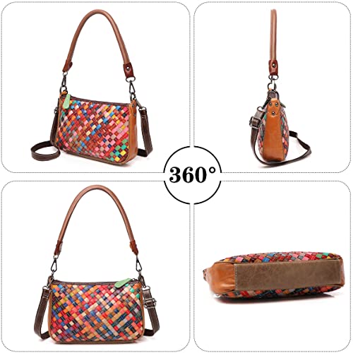 Eysee Women's Small Genuine Leather Shoulder Bag Women's Crossbody Bag Colourful Bag Women's Colourful Handbag 2022 Spring, Multicolour 1, Classic3