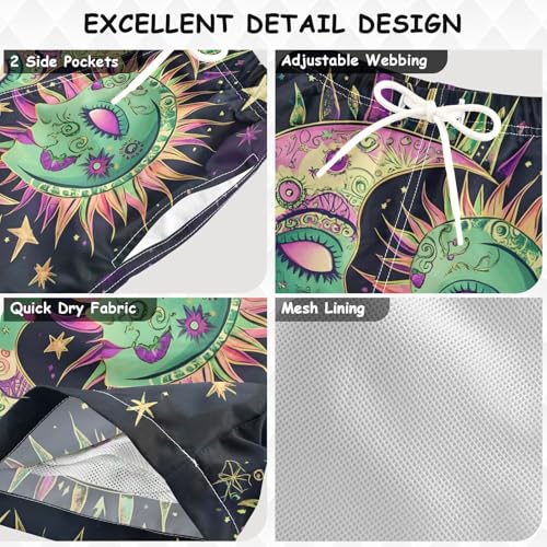 Boys Swim Trunks Moon Astrology Sun Toddler Swim Shorts Beach Board Shorts Swimsuit3