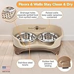 Neater Feeder Express Mess Proof Cat Bowls Elevated, No Spill Feeding Station, Stainless Steel Dishes for Food and Water, Raised Bowls for Indoor Cats, No Fatigue Whisker Friendly Dish, Cappuccino - Image 4