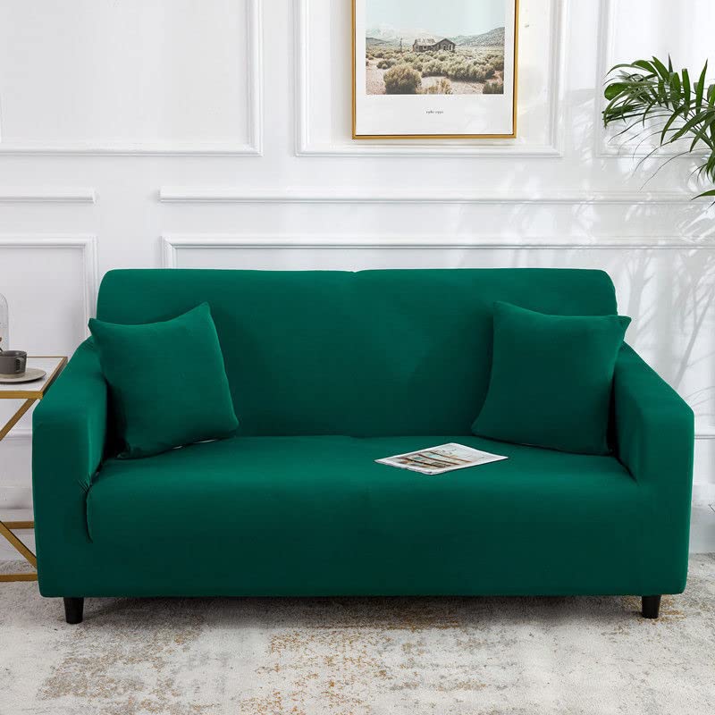Odot Sofa Cover,High Stretch Sofa Cover 1 2 3 4 Seater,Breathable Sofa Slipcovers,for Corner Sofa Cover L Shape,Stylish Modern Solid Colours Couch Cover Non Slip Cover (Green,1 Seater)