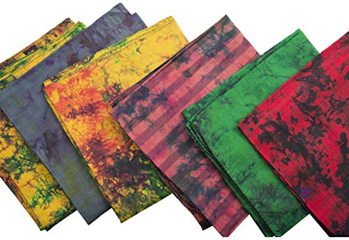 Women's Recycled Pure Silk Abstract Print Scarf Set (Multicolor, 36 inches x 36 inches, Pack of 12) Gift for her2