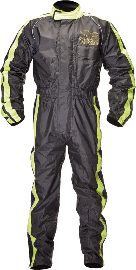 MUGENRACE RS-1 Jednoczęściowy kombinezon przeciwdeszczowy motocyklowy, czarny, XL
