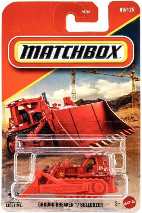 Matchbox Ground Breaker Bulldozer [Red] 09/125, 1:64 Scale Diecast Toy Vehicle