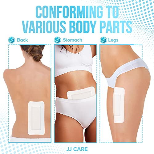 Jj Care Waterproof Adhesive Island Dressing [Pack Of 25], 4" X 10" Sterile Island Wound Dressing, Breathable Bordered Gauze Dressing, Individually Wrapped Latex Free Bandages, Non-Stick Central Pad #TOP6