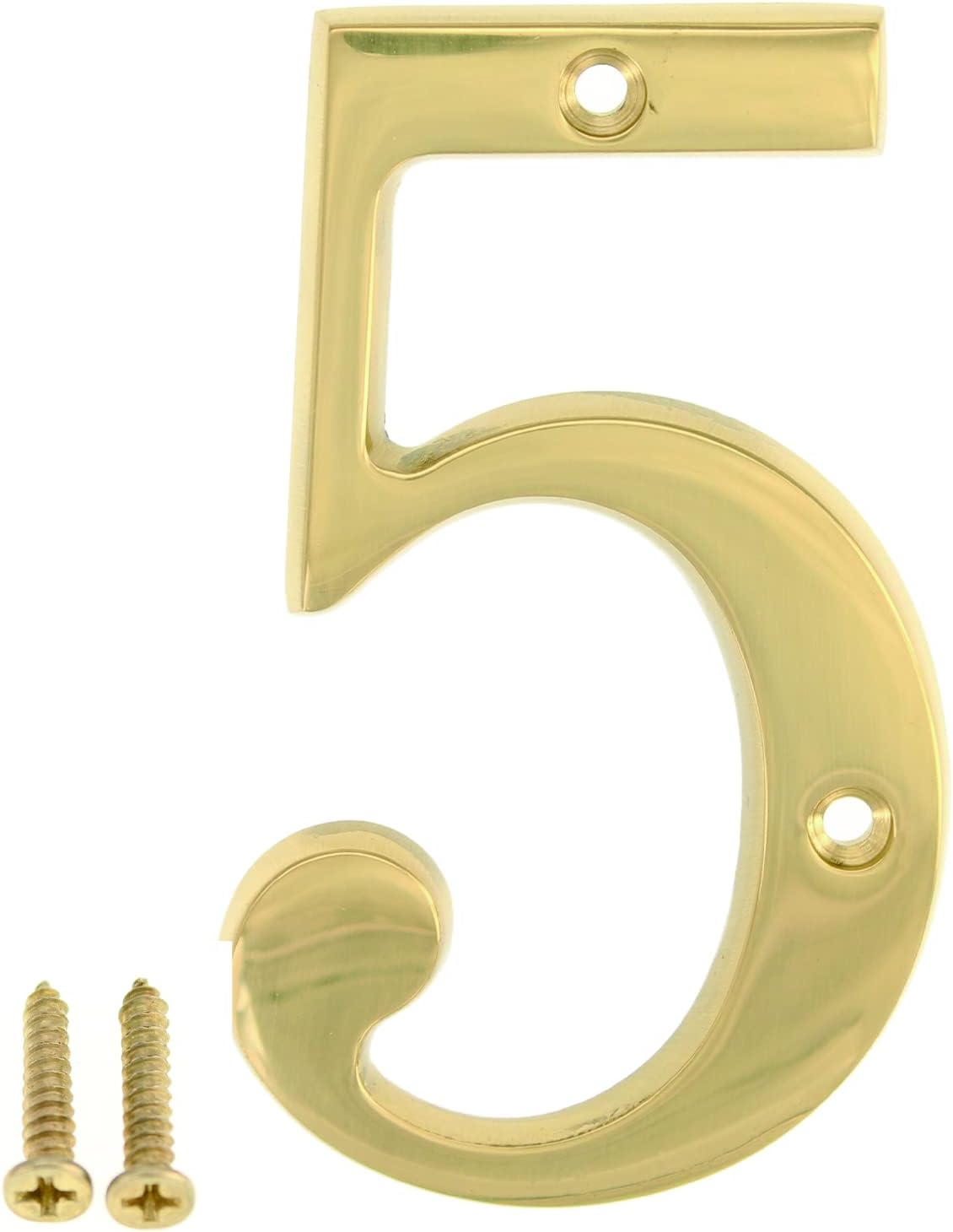 ZW Hardware A100 4 Inch Bright Brass House Number 3