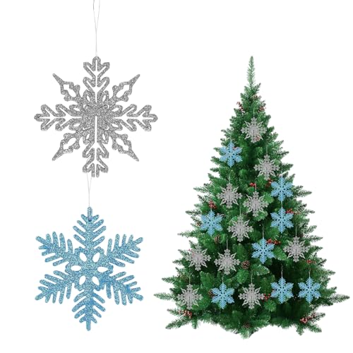 milaosk 24 Stück Schneeflocken Deko Weihnachten Weihnachtsbaumschmuck...