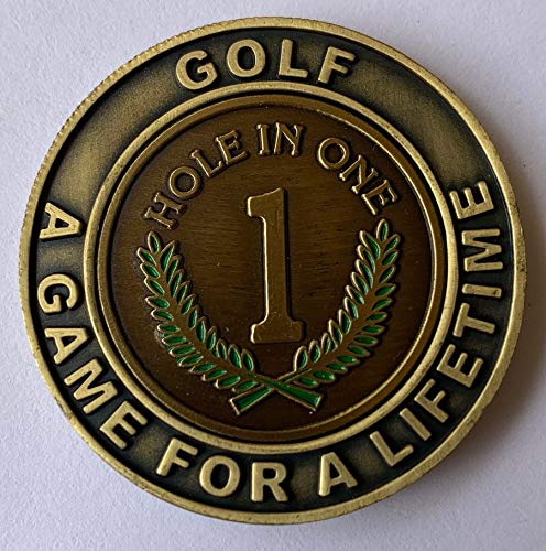 New Hole in One Oversized Golf Ball Marker with Removable Magnetic Marker