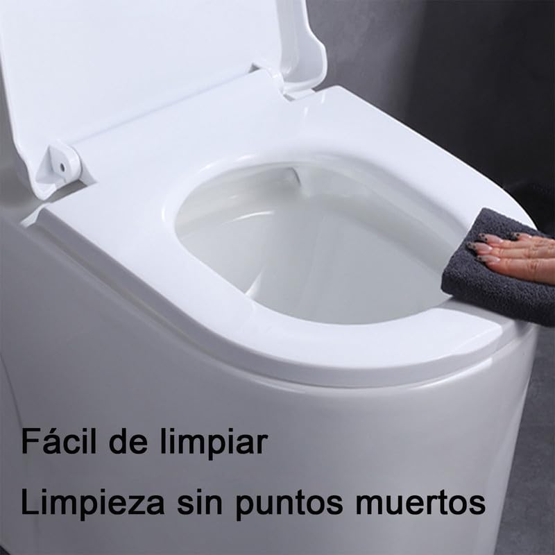 Tapa WC Universal Forma de V, Tapadera WC de Cierre Suave, Asiento de Inodoro con Liberación Rápida para una Fácil Limpieza, Bisagras Ajustables, Tapa de Inodoro de PP, Blanco, 45x36cm