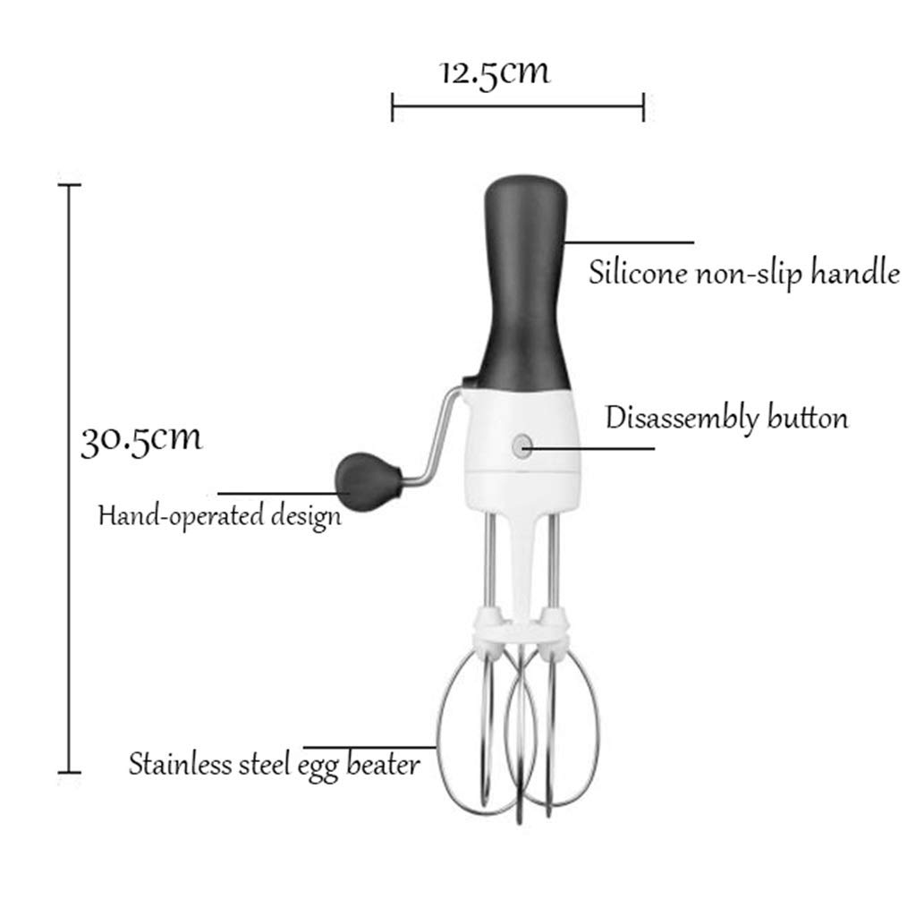 ZHANGXIAO Varillas de batir, Acero Inoxidable Antiséptico Antióxido Mango De Silicona Manual Multifunción Ahorrar Tiempo Ahorro De Trabajo