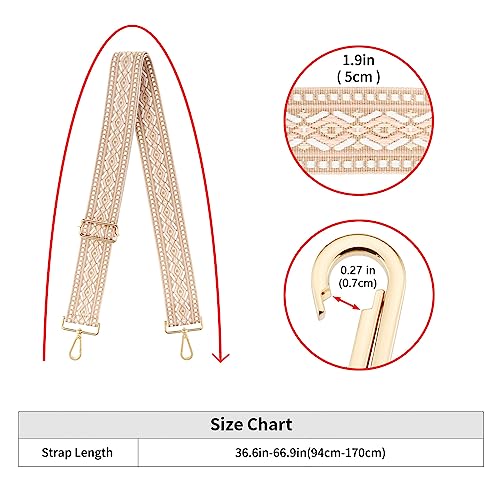 Image of Wide Shoulder Strap Adjustable Replacement Belt Guitar Style Crossbody Bag Handbag Strap Multicolor Canvas Straps(Wide:2in)(Color15)