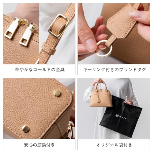 ムラ レディース トートバッグ シュリンクレザー ミニバッグ 本革 ブラック stb の商品画像 7