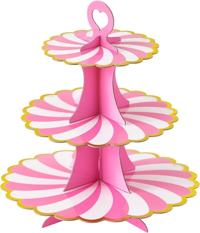 3-Tier Cupcake Stand Cake Dessert Display Plate We... - Grandado - View #3