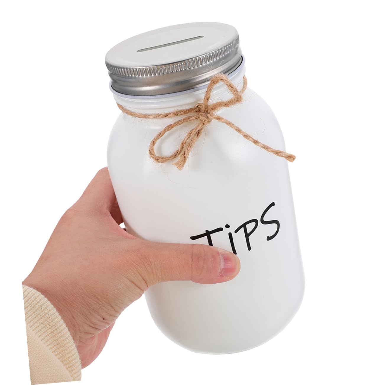 GARVALON Salvadanaio in Vetro 2 Pezzi Capacità 1000ml Vasetti per Mance Decorativi e Portamonete per Bar Ristorante Negozi Design Semplice e Creativo