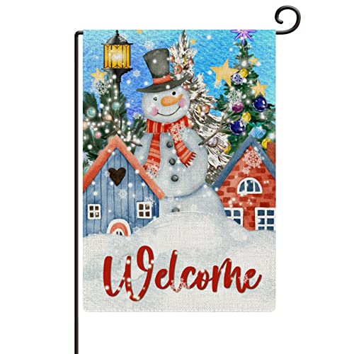 Bandera traviesa o agradable de Navidad vertical grande 28x40 doble cara exterior