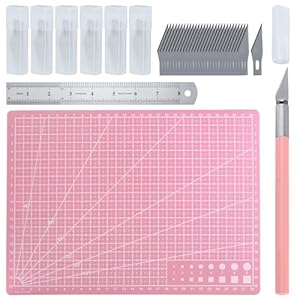 Exacto Knife for Crafting Precision Carving Hobby Knife Kit with A4 Cutting Craft Mat 20 CM Steel Ruler 30 PCS #11 Hobby Blades for DIY, Art, Cutting, Carving, Scrapbooking