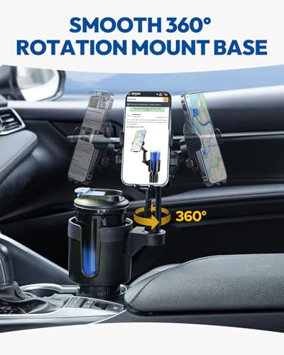 Portavasos para carro y soporte de celular ajustable 2 en 1 miniatura 5
