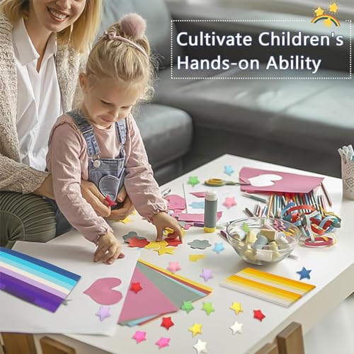Miniatura 5 de Kotkiddy Paquete De 540 Tiras De Papel De Origami, Estrellas De Papel Origami, 27 Colores, Adecuadas Para Manualidades En La Escuela Colores Arcoíris