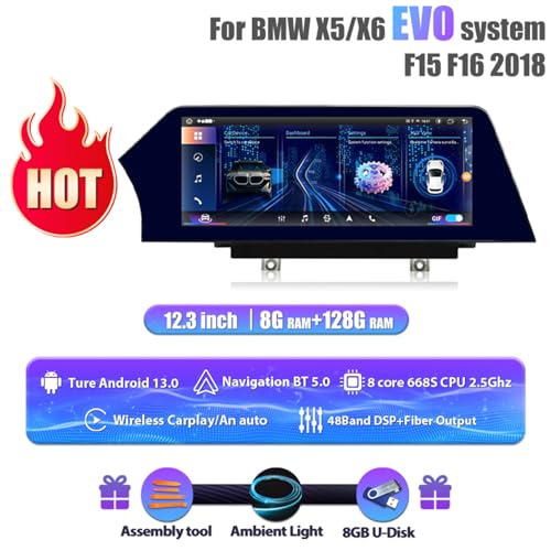 Rádio veicular de 12,3 polegadas, multimídia, vídeo, estéreo, navegação GPS para EVO X1/X2 Series (s