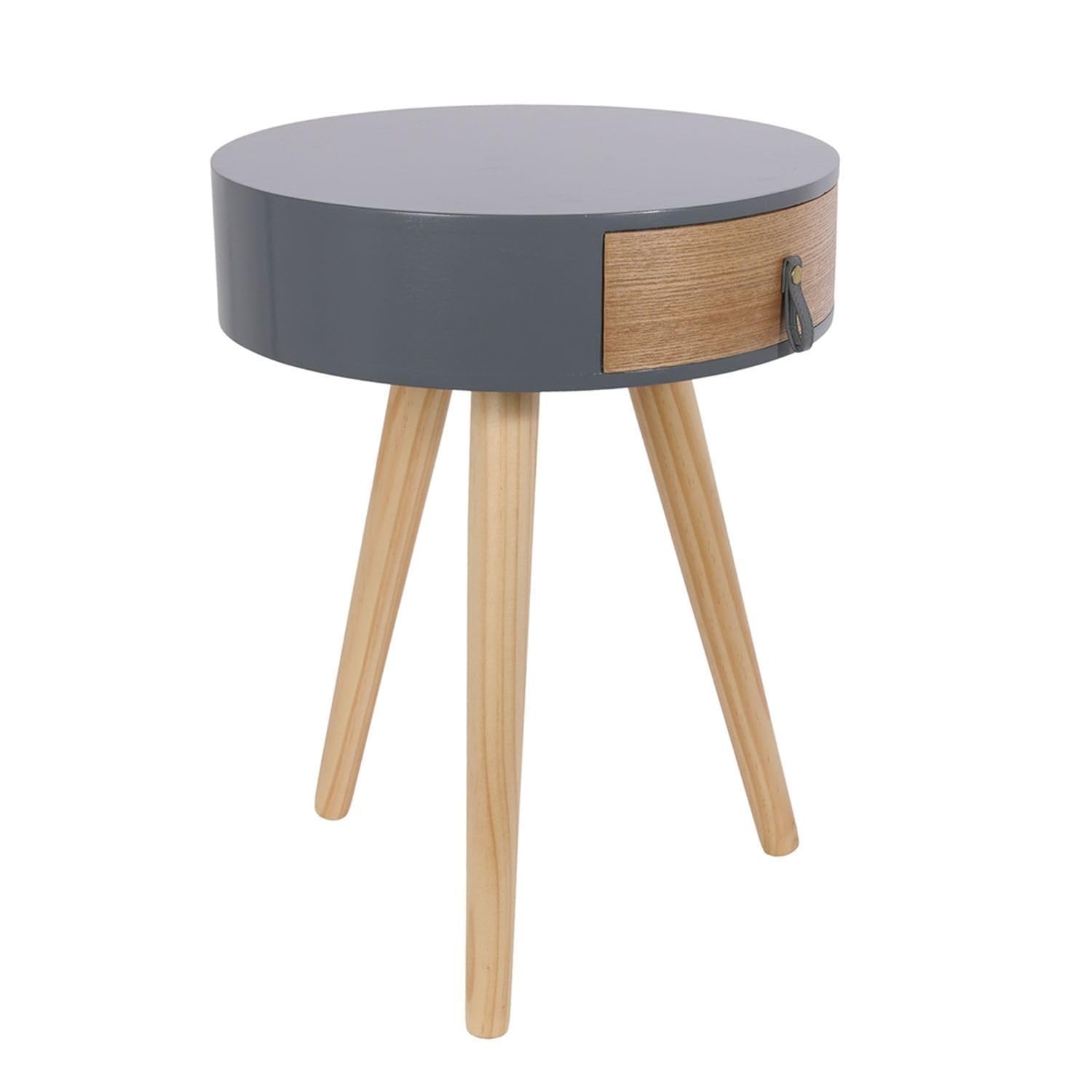 Toilinux.com Set di 2 comodini scandinavi Nora diam. 35 x H. 45 cm - Grigio