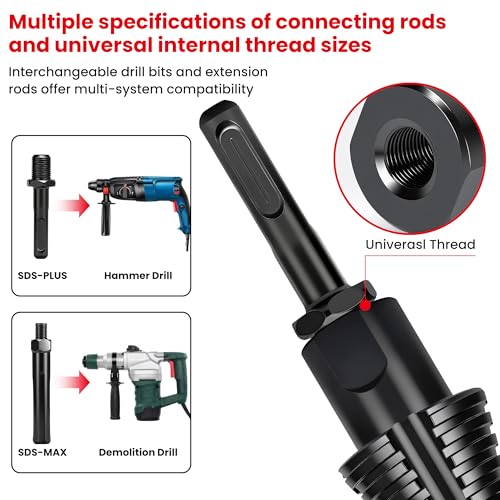 TOKCKYBL Premium Firewood Log Splitter Drill Bit Set with Detachable Design, 50mm Heavy Duty Wood Splitting Screw Cone - 2 replaceable drill bits & Handles for Electric Drill, Kindling Splitter - 6PCS