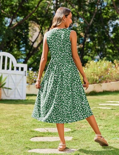 Image of Zeagoo Women's Summer Tank Midi Dress with Pockets Floral Sleeveless A-Line Casual Loose T-Shirt Dresses Beach Sundress 2026