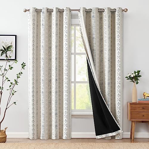 jinchan 95% Blackout Boho Curtains 84 Inches Long for...