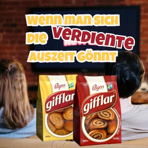 Pagen Gifflar Zimtschnecken 3x260g | Schwedisches Hefegebäck mit Zimtfüllung | Soft Rolls im Vorratspack | Süßer Snack | Ready to Eat | Original aus Schweden