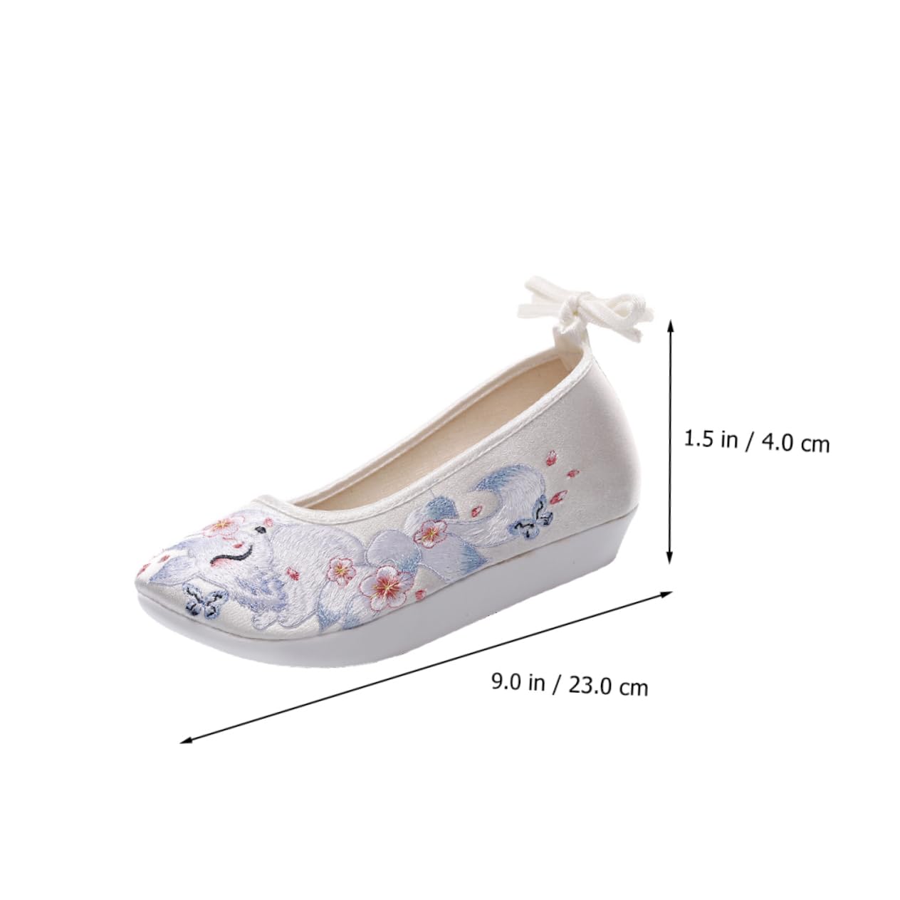 Scarpe Ricamate Scarpe Cinesi Scarpe da Donna Chinese Shoes Scarpe Vintage Sandalo con Zeppa Scarpe Etniche in Panno di Seta Scarpe di Seta Femminili Cotone Bianca