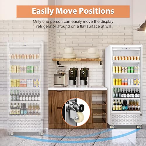 Image of Tylza 14.8CuFt Glass Door Beverage Cooler Quick Chill White | Fast cool, 630-can, self-closing door, auto-defrost, low noise, display for store /office