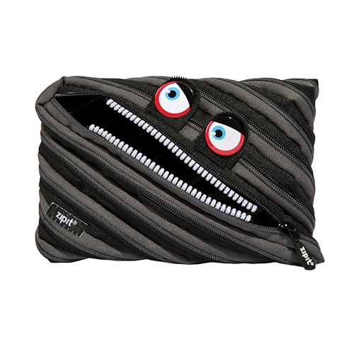 Image of ZIPIT Wildlings Large Pencil Case for Kids, Cute Zipper Pouch for Boys Girls and Teens, Stationery Bag for School ,Black