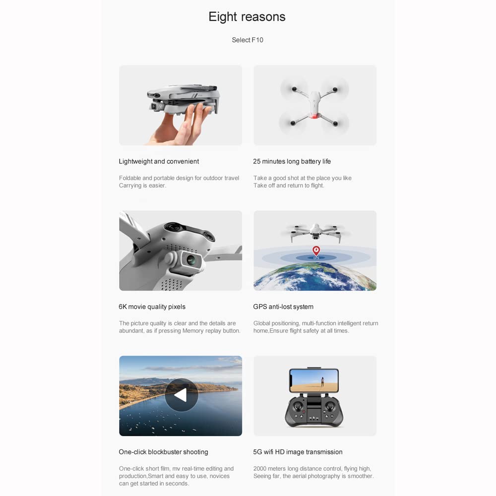 Droni con Fotocamera per Adulti 6k, Trasmissione di Immagini HD WiFi 5G, Droni GPS FPV Pieghevoli per Principianti con Video in Diretta, Seguimi, Ritorno Automatico A Casa, Volo Circolare