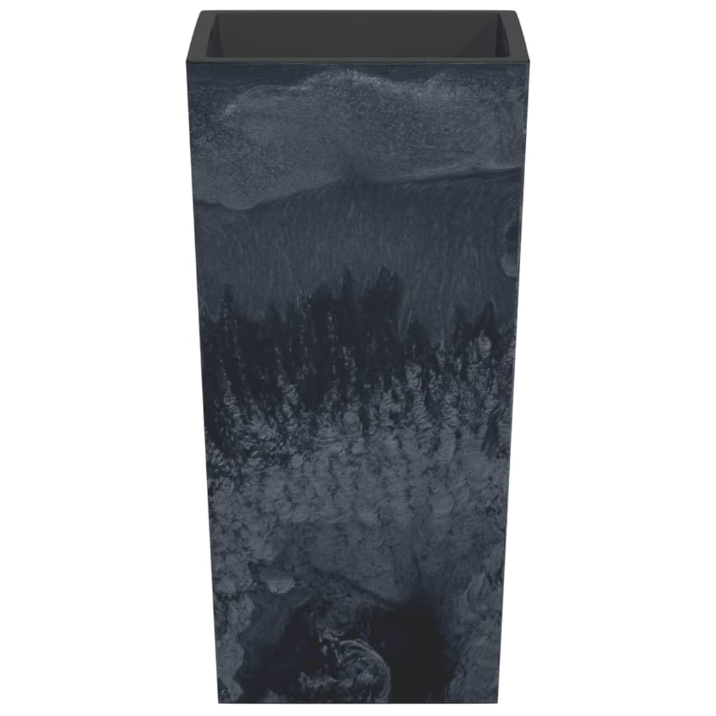 Pflanzkübel in Beton-Optik 50cm Hoch - Blumentopf mit herausnehmbarem Einsatz 11L/26,5L - Quadratisches Pflanzgefäß aus PP-Kunststoff für Garten, Balkon und Terrasse, Anthrazit