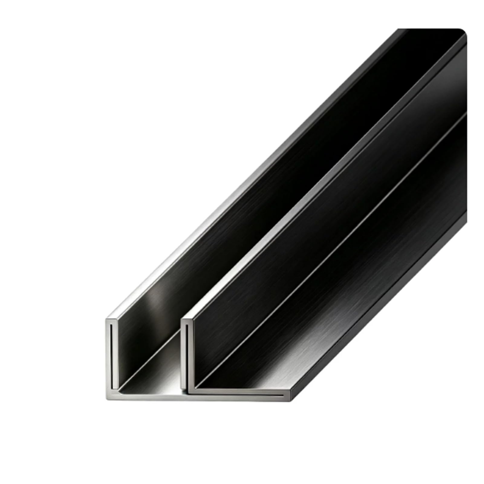 Canale A Forma Di F In Alluminio For Pannelli Spessi 3/8" 1/2" | Guida for bordare la cabina doccia da incasso, lunghezza tagliabile for una facile installazione(Black,18x12mm)