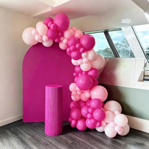 Image of Lukiituke Pink Balloon Arch Kit,134pcs Hot Pink Party Balloons, 4 Size Light Pink Balloons for Baby Shower, Birthday, Wedding Decorations