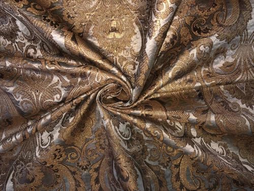 Tissu brocart de soie jacquard doré pour éviter les vêtements sans tenue