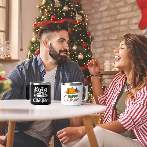 Qtencas-Happy-Camper-Gifts-14oz-RV-Camper-Gifts-Coffee-Mug-Stainless-Steel-Insulated-Mug-RV-Hiking-Mug-for-Outdoors-Picnic-Camping-Happy-Birthday-Christmas-Gifts-for-Family-Friends-White