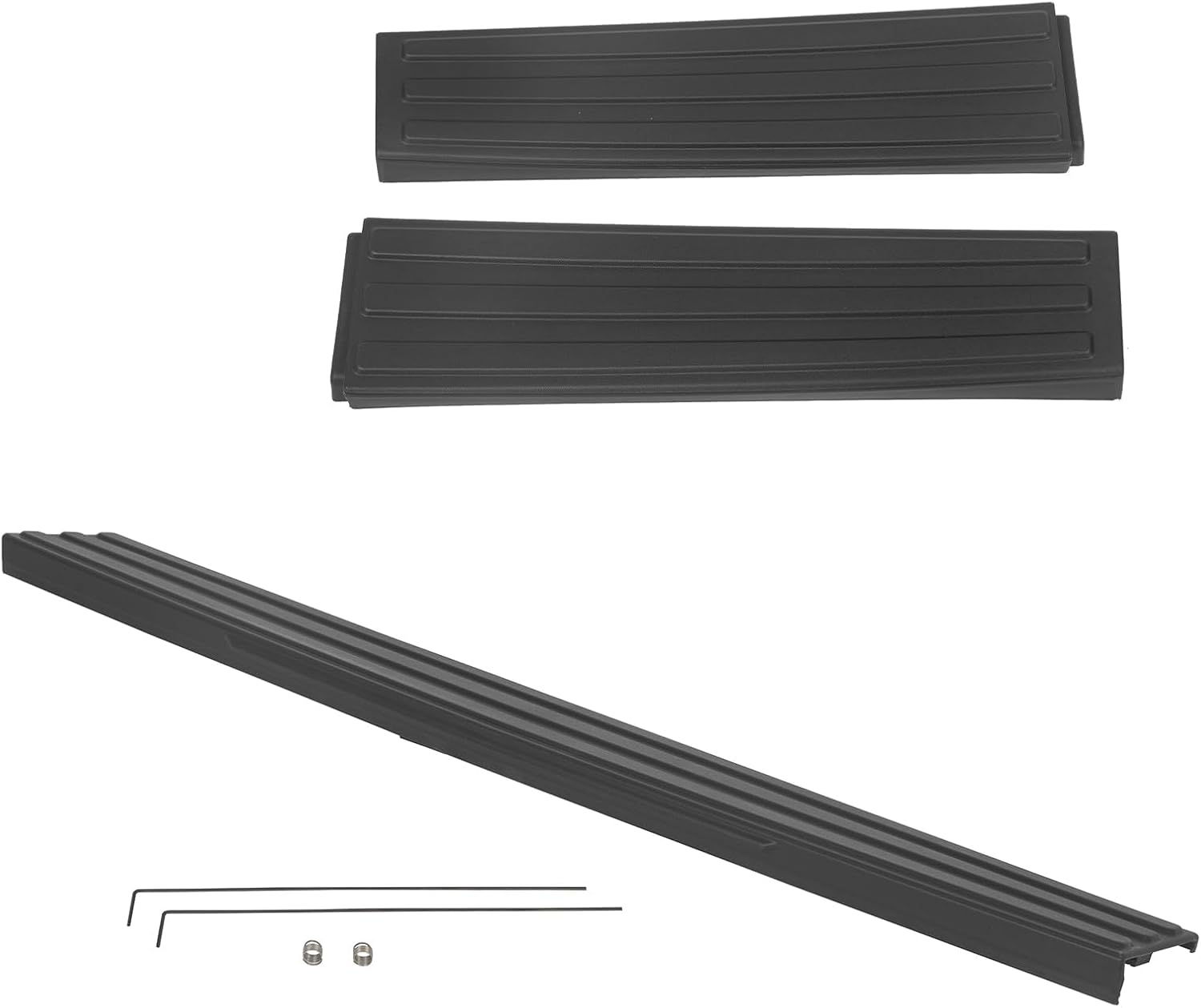 HECASA Flex Step Center & Side Tailgate Molding Trim Cap Cover Compatible with 2009-2014 Ford F150 Replacement for 9L3Z-9940602-BA 9L3Z-9941018-AA 9L3Z-9941019-AA Black Plastic - 2 Packages