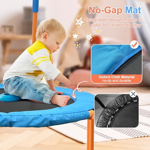 Ativafit 36inch Mini Toddler Trampoline for Kids Ages 2-6 Indoor Outdoor Folding Small Rebounder Trampoline with Foam Handle Safety Padded Cover Fun for Kids