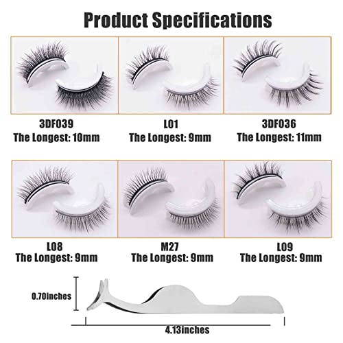 XIAOFLY Cílios autoadesivos reutilizáveis sem cola, com pinças, à prova d'água, leve e fácil de usa